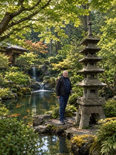 Grande lanterne pagode japonaise ancienne de 180 pouces - Exceptionnelle art de jardin