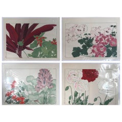 Vintage Japanese Old Woodblock Flower Prints Tanigami Konan  Immediately Frameable #2