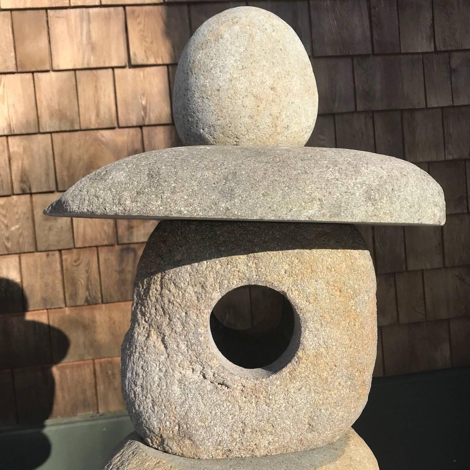 Japan Natural Stone Spirit Lantern Hand-Carved Natural Boulders 1