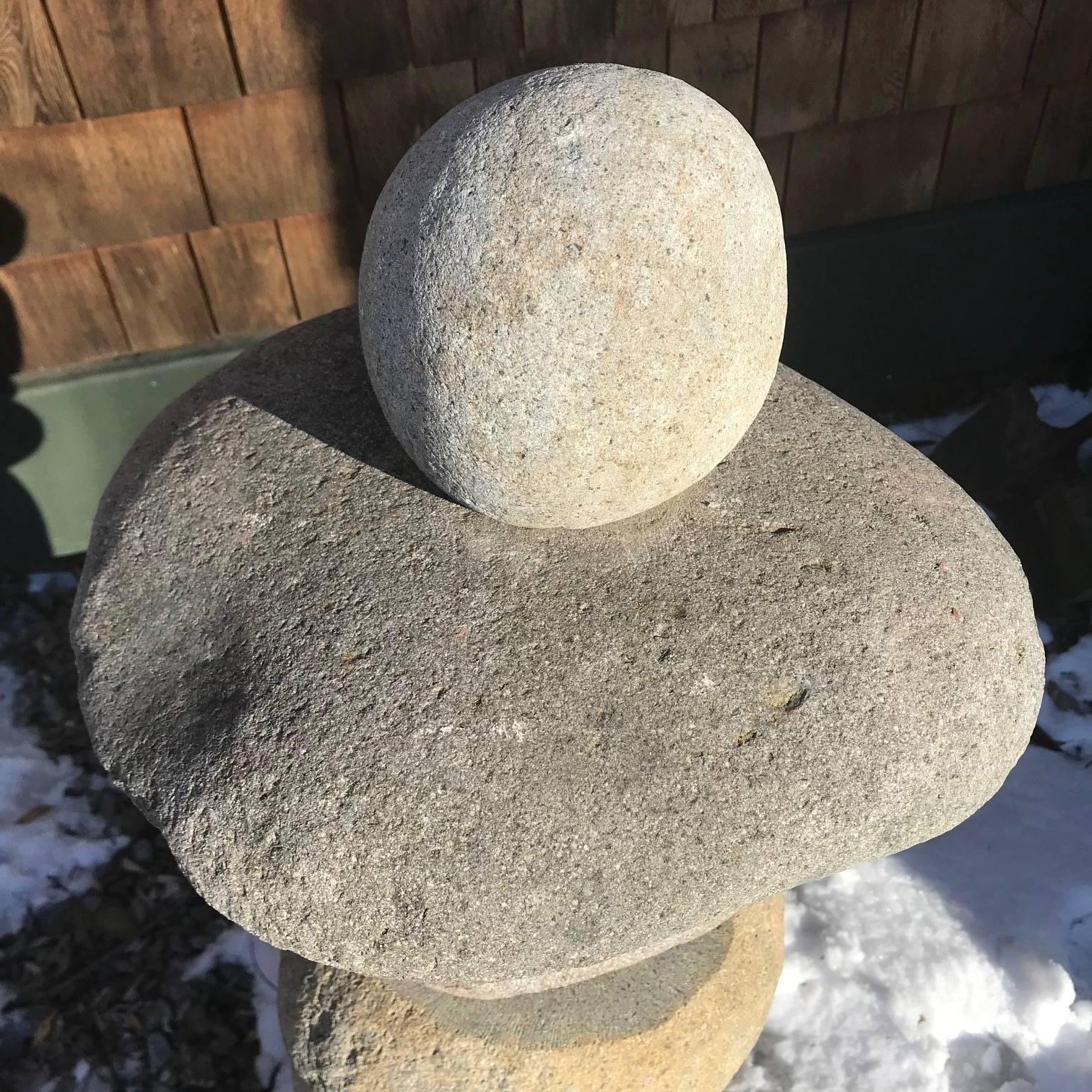 Japan Natural Stone Spirit Lantern Hand-Carved Natural Boulders 3