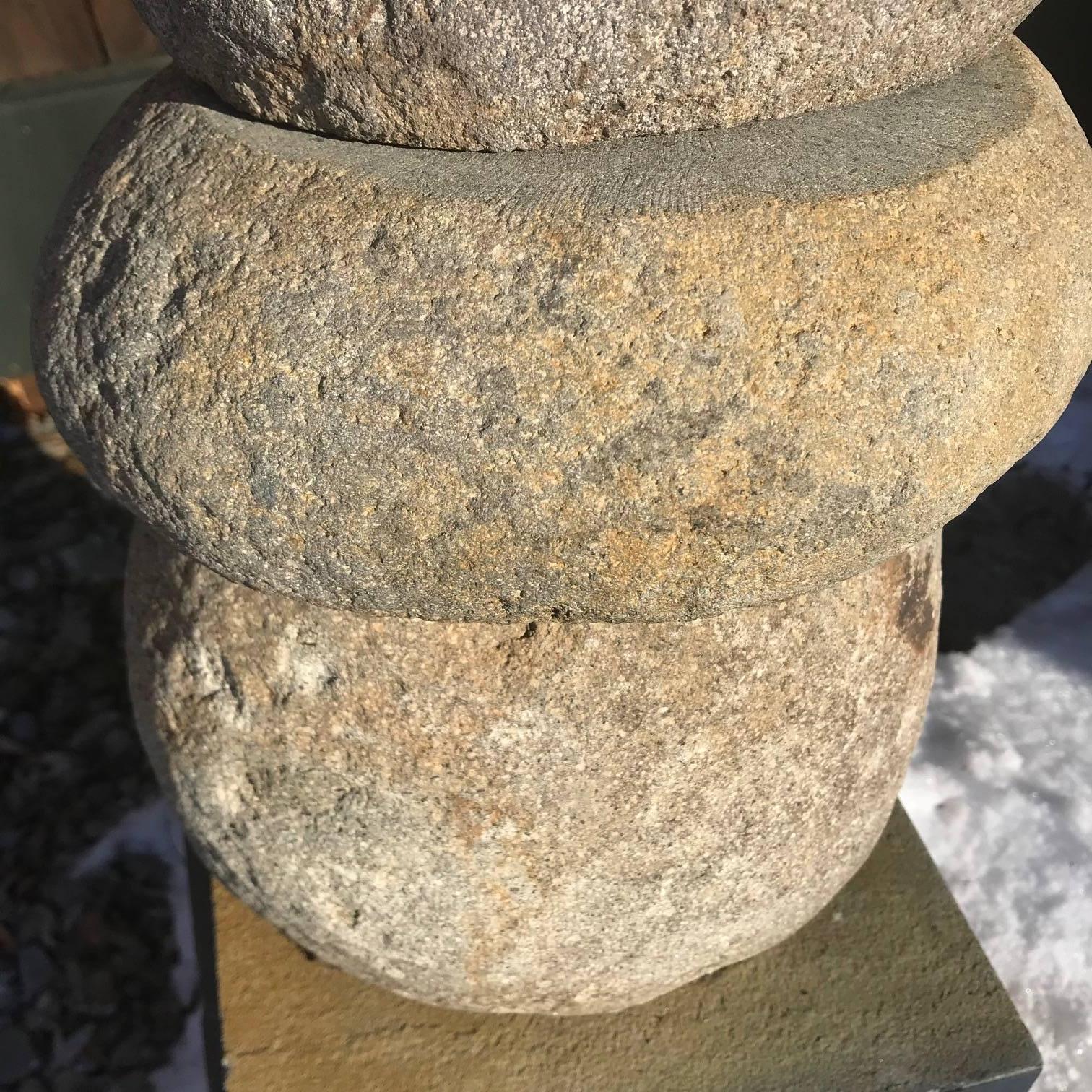 Japan Natural Stone Spirit Lantern Hand-Carved Natural Boulders 4