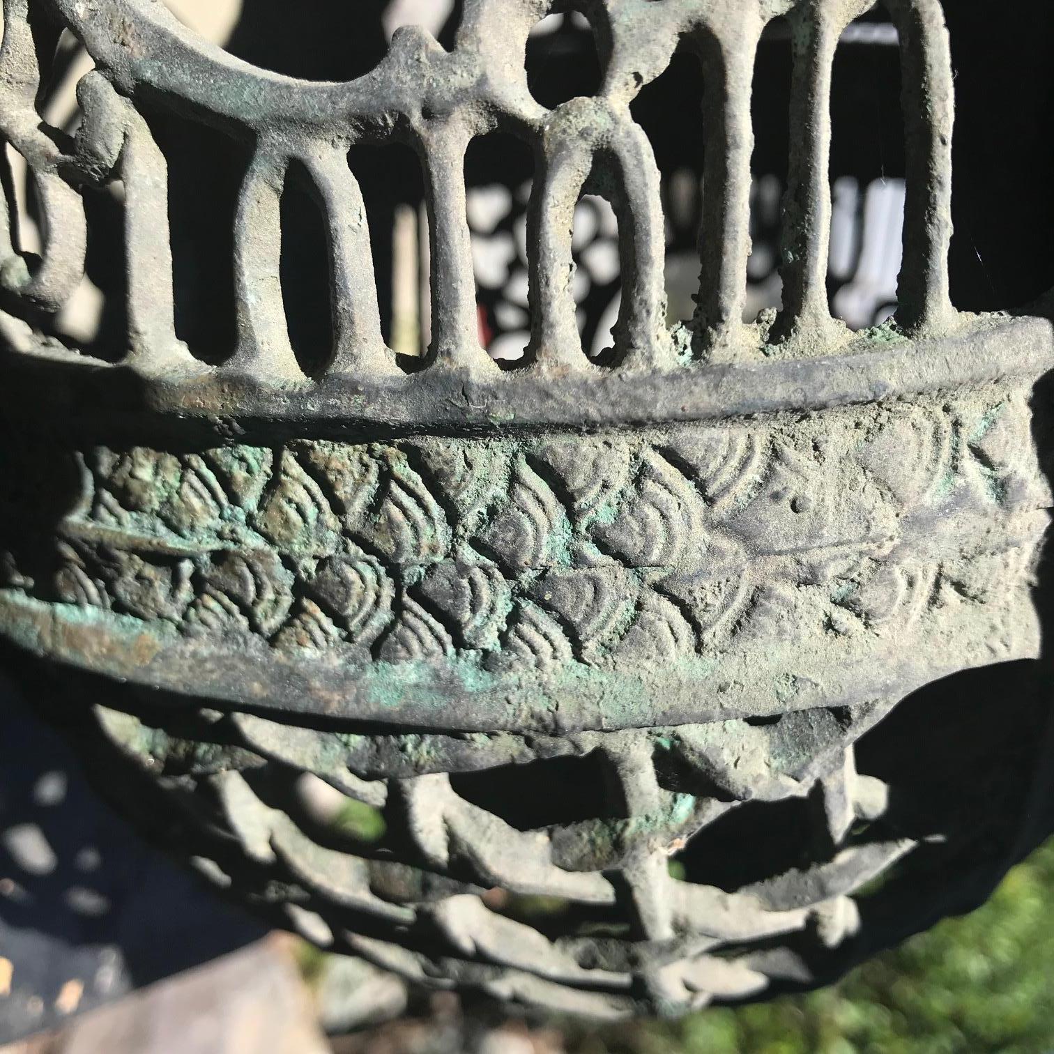 Japan Fine Antique Hand Cast Bronze Lantern with Exquisite Details Best in Class 8