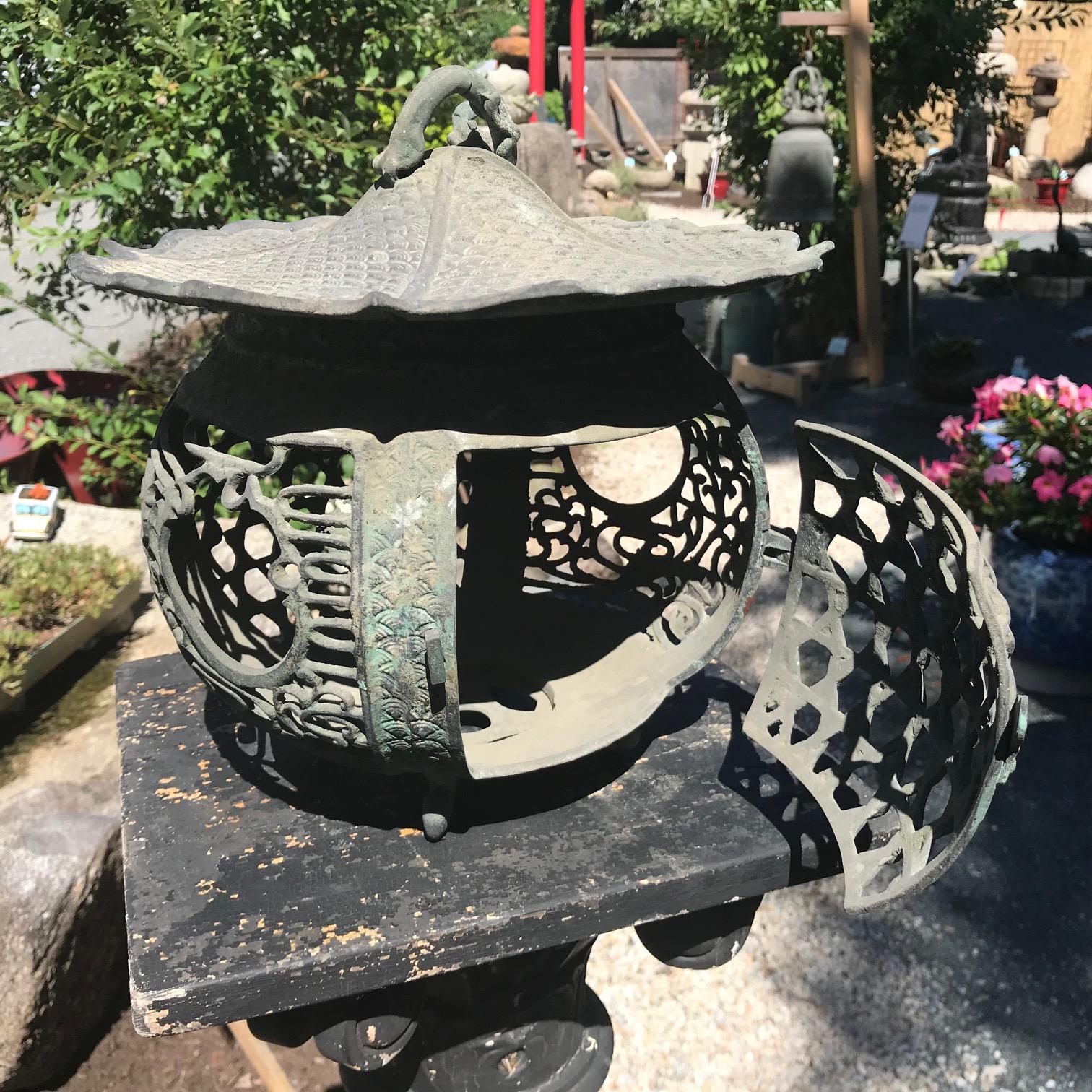 Japan Fine Antique Hand Cast Bronze Lantern with Exquisite Details Best in Class 11