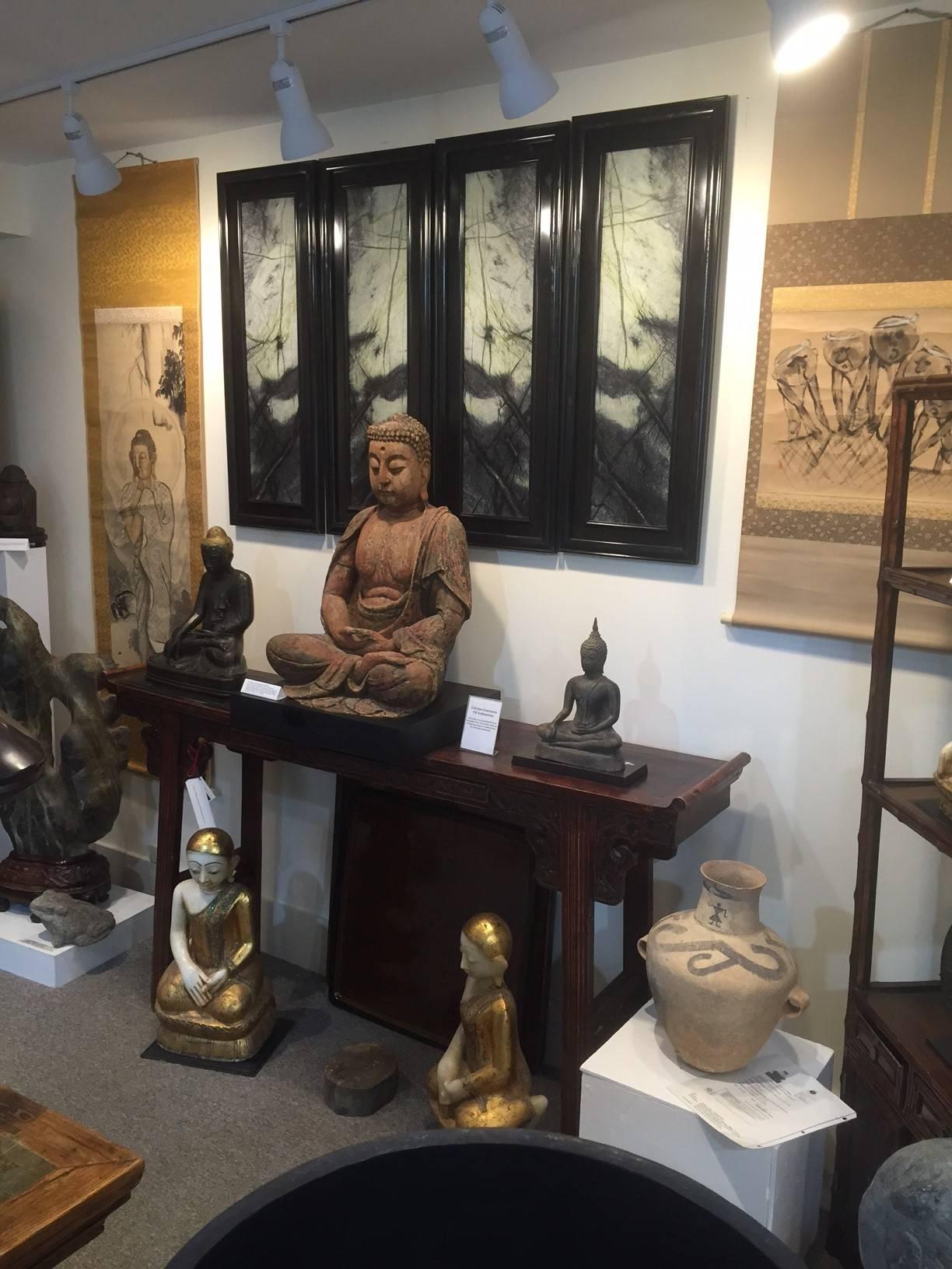 Japanese Unusual Artisan Enku Style Wood Carving of the Buddha, Showa Period In Excellent Condition In South Burlington, VT