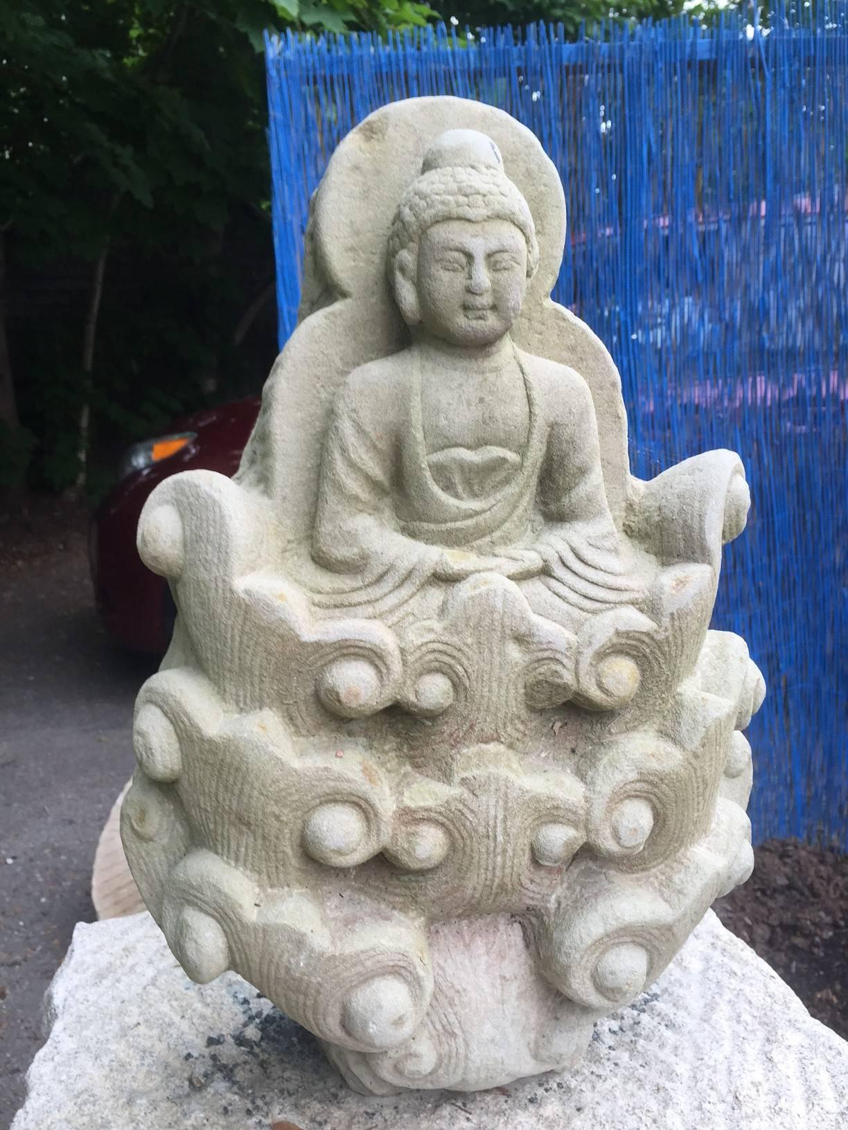20th Century Japanese Unusual Artisan Enku Style Wood Carving of the Buddha, Showa Period