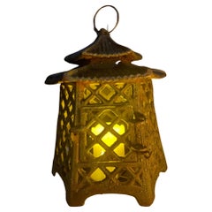 Japanese Antique Hand Cast "Double Pagoda" Garden Lighting Lantern