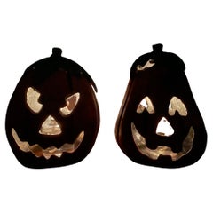 Japanese Old Vintage Pair "Jack-O-Lantern" Lighting Lanterns