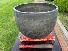 Japanese Huge Antique Signed Bronze Meditation Bell, 1793