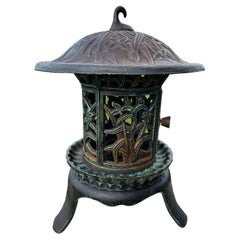 Elegant Garden Lighting Lantern "Iris, Flowers & Vines" Bursts with Night Light