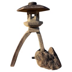 Japanese Fine Hand Carved two-legged Stone Lantern Kotoji , Hard To Find