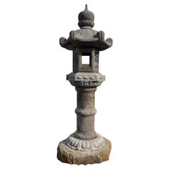 Antique Japan Tall  Old Kasuga "Deer" Granite Stone Lantern