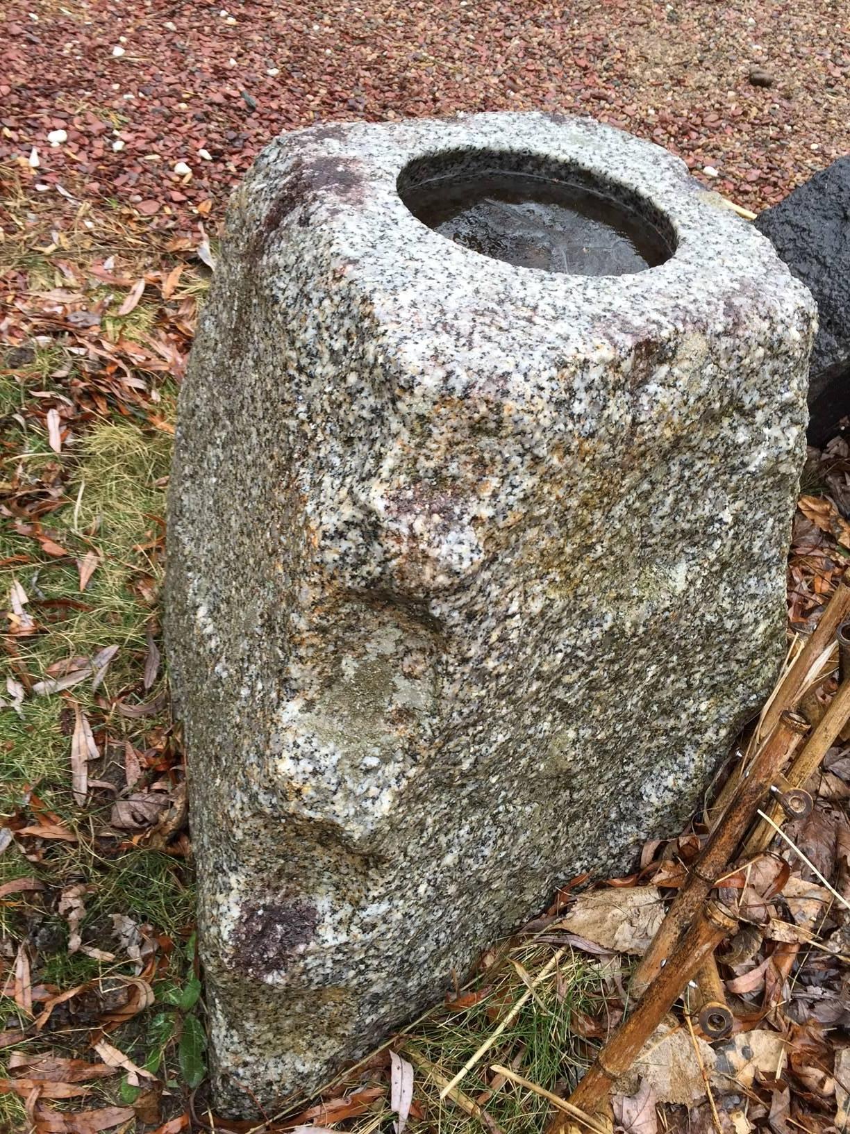 Japonisme Japan antique hand carved granite stone garden planter basin  
