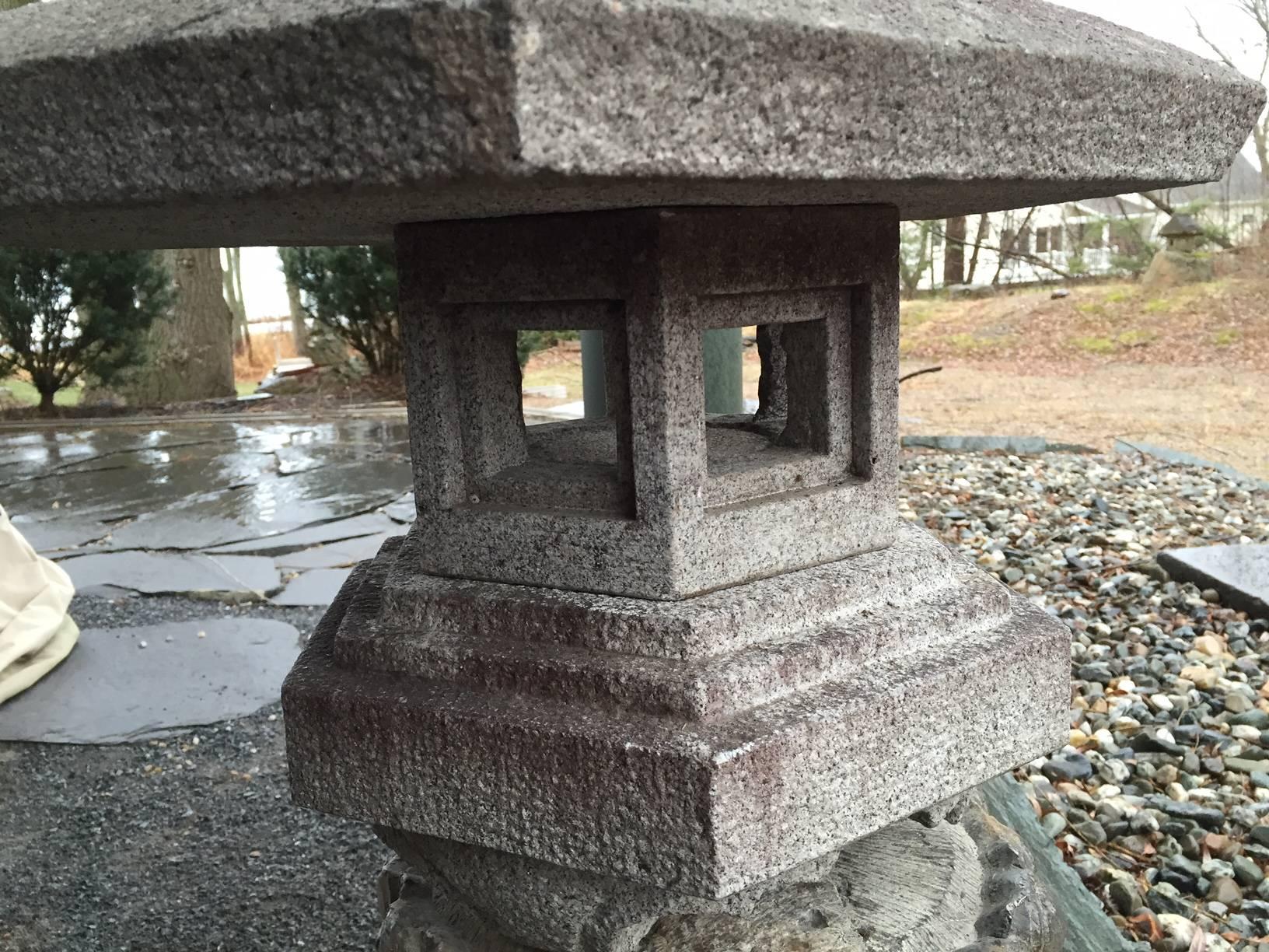 Japan Lantern, Carved Granite, Perfect  Indoor or Outdoor Free Shipping In Good Condition In South Burlington, VT