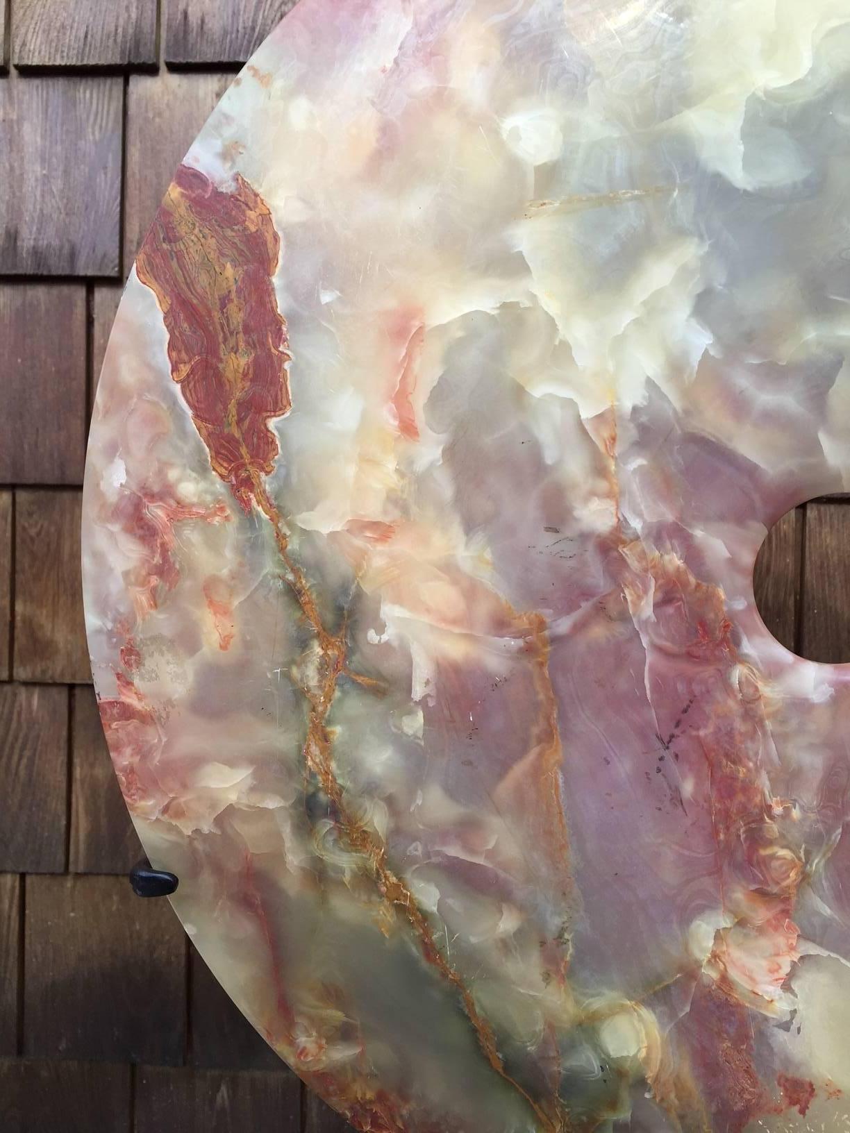 Chinese Beautiful Huge brilliant red and green jade stone with 58