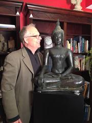 Monumental Bronze Seated Buddha, 19th Century, Old Collection