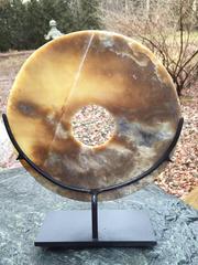 China Genuine Ancient green jade bi disc “To Worship Heaven" FREE SHIPPING