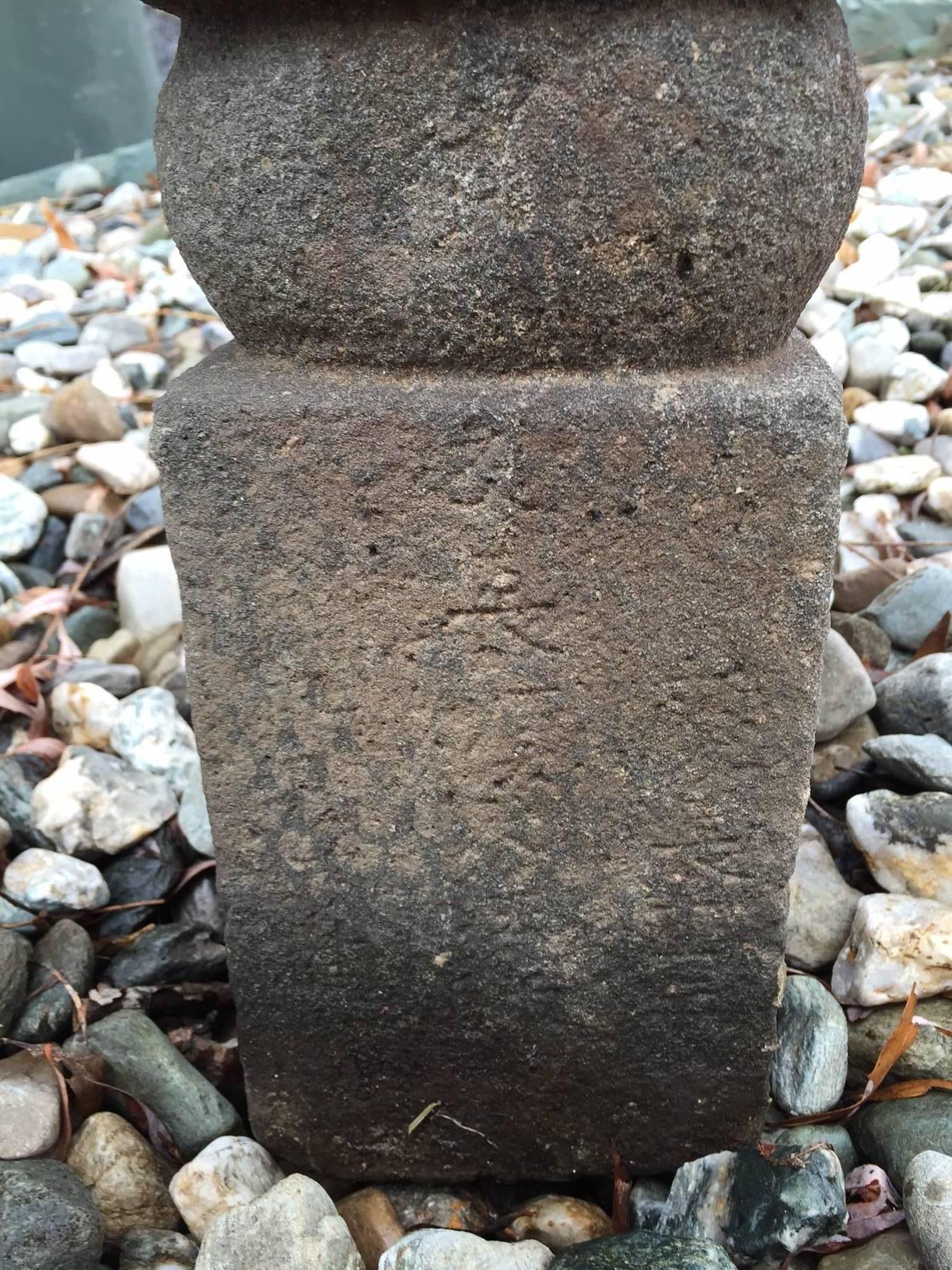 Japanese Japan Ancient Earth, Water, Wind, Fire Stone Stupa, 300 Years Old