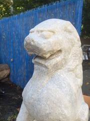 China Marble Sculpture of Lion Guardian, Perfect Indoor or Outdoor Protection