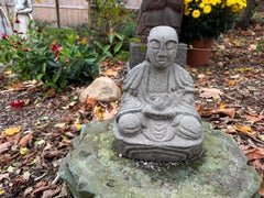 Early 20th Century Japanese Stone Seated Buddha Sculpture for Garden