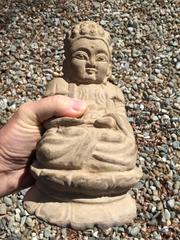Small Serene Buddha Stone Sculpture Suitable for Indoor or Garden