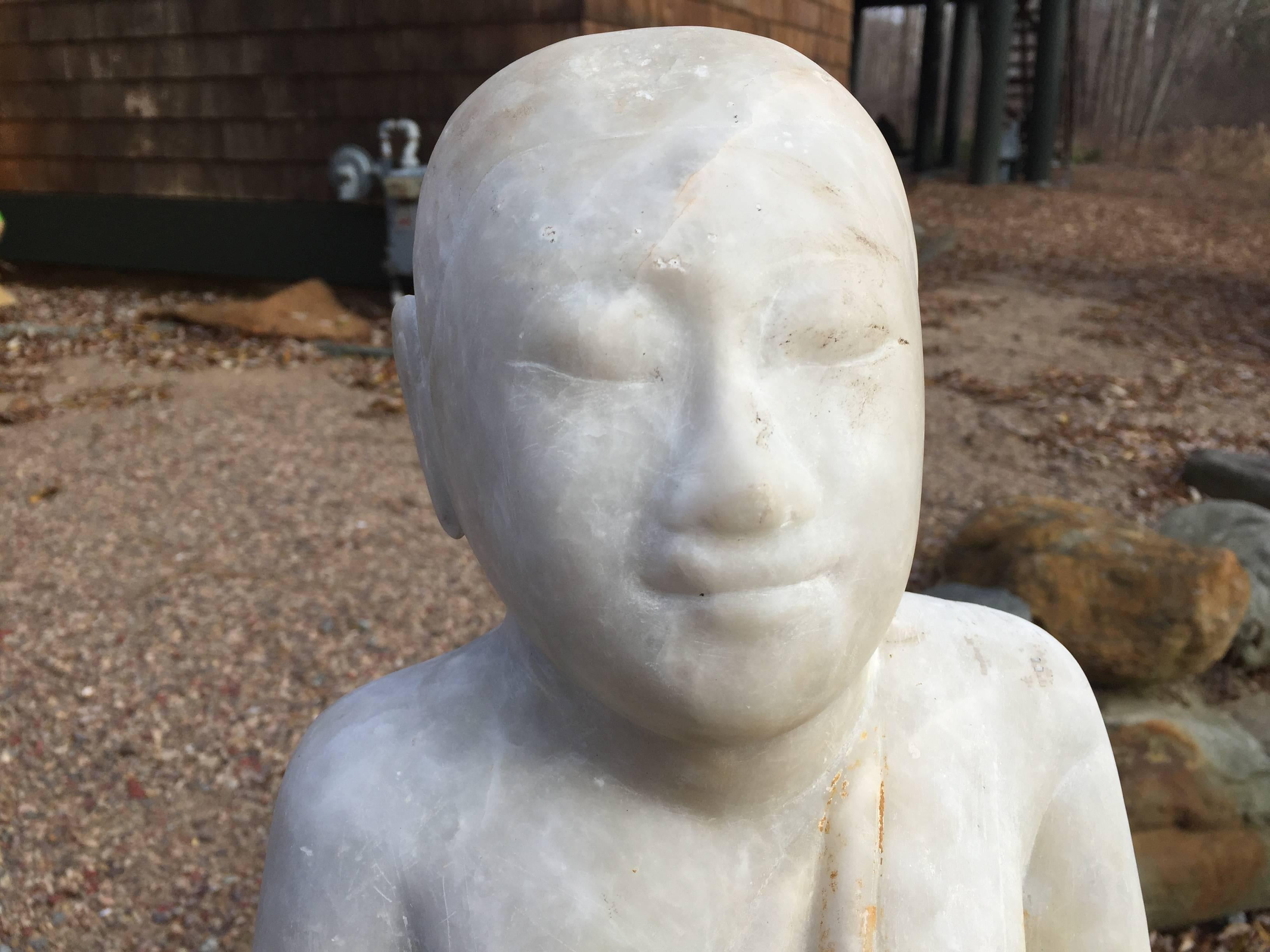 Alabaster Fine Large Burmese Stone Carving from Mandalay, 19th Century FREE SHIPPING