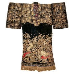 Japanese 19th Century Kabuki Theater Gold Dance Costume Dragon And Phoenix