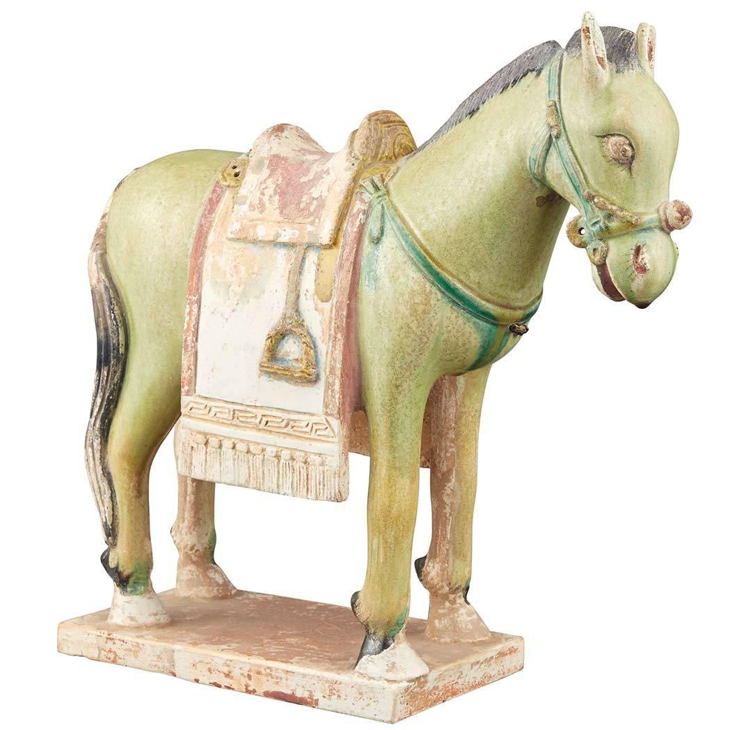 18th Century and Earlier China Ancient Horse Groom 400 Year Old Sculpture Beautiful Glaze