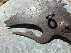 Japanese Hand-Wrought Iron Escutcheon Plate from a Tansu Chest