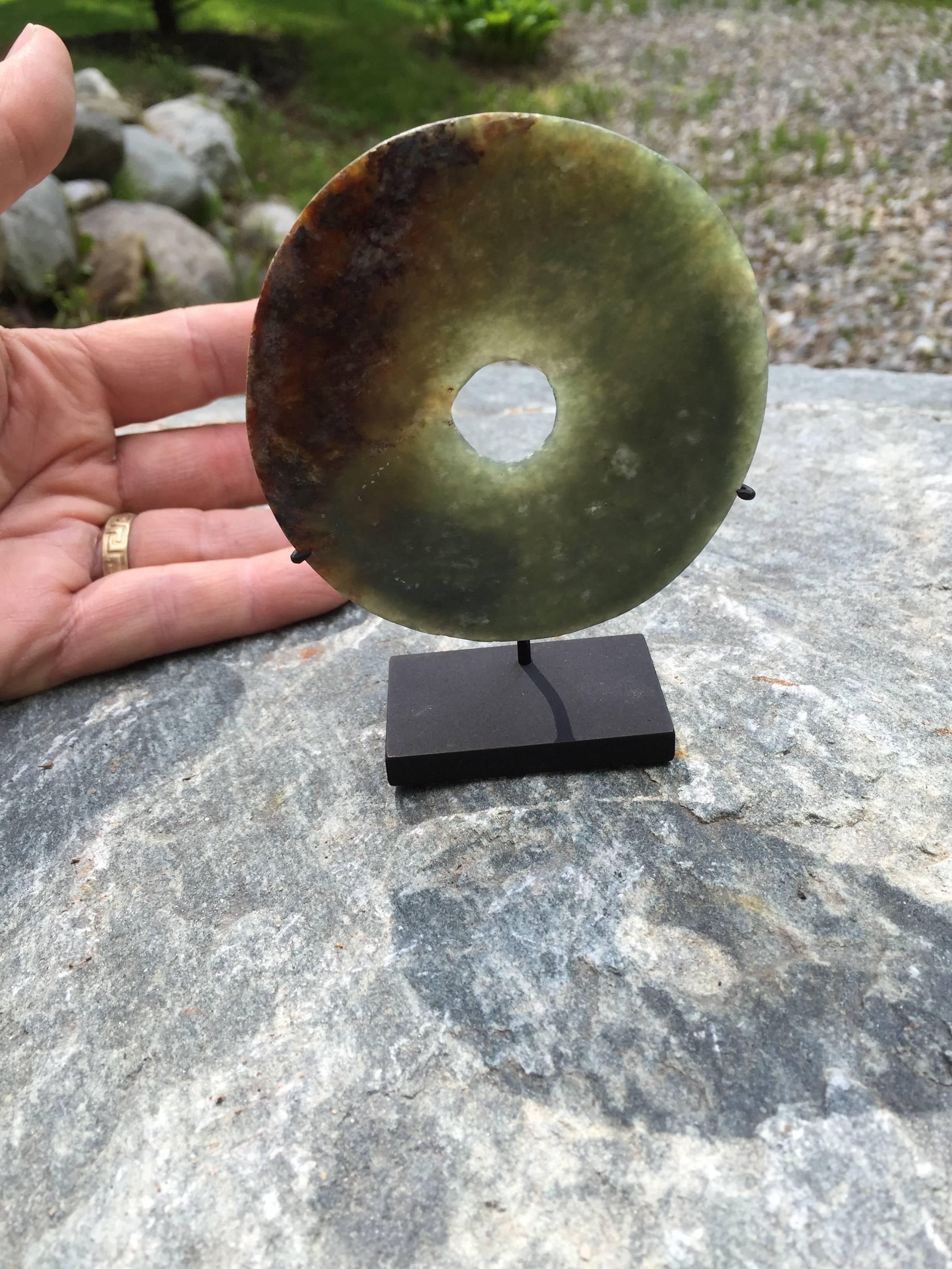 This is an authentic ancient Jade bi disc (3