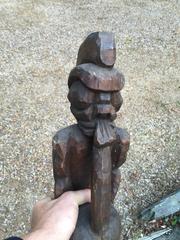 Tall Antique Hawaiian Chief Ali'i Wood Tiki Sculpture 1900  FREE SHIPPING