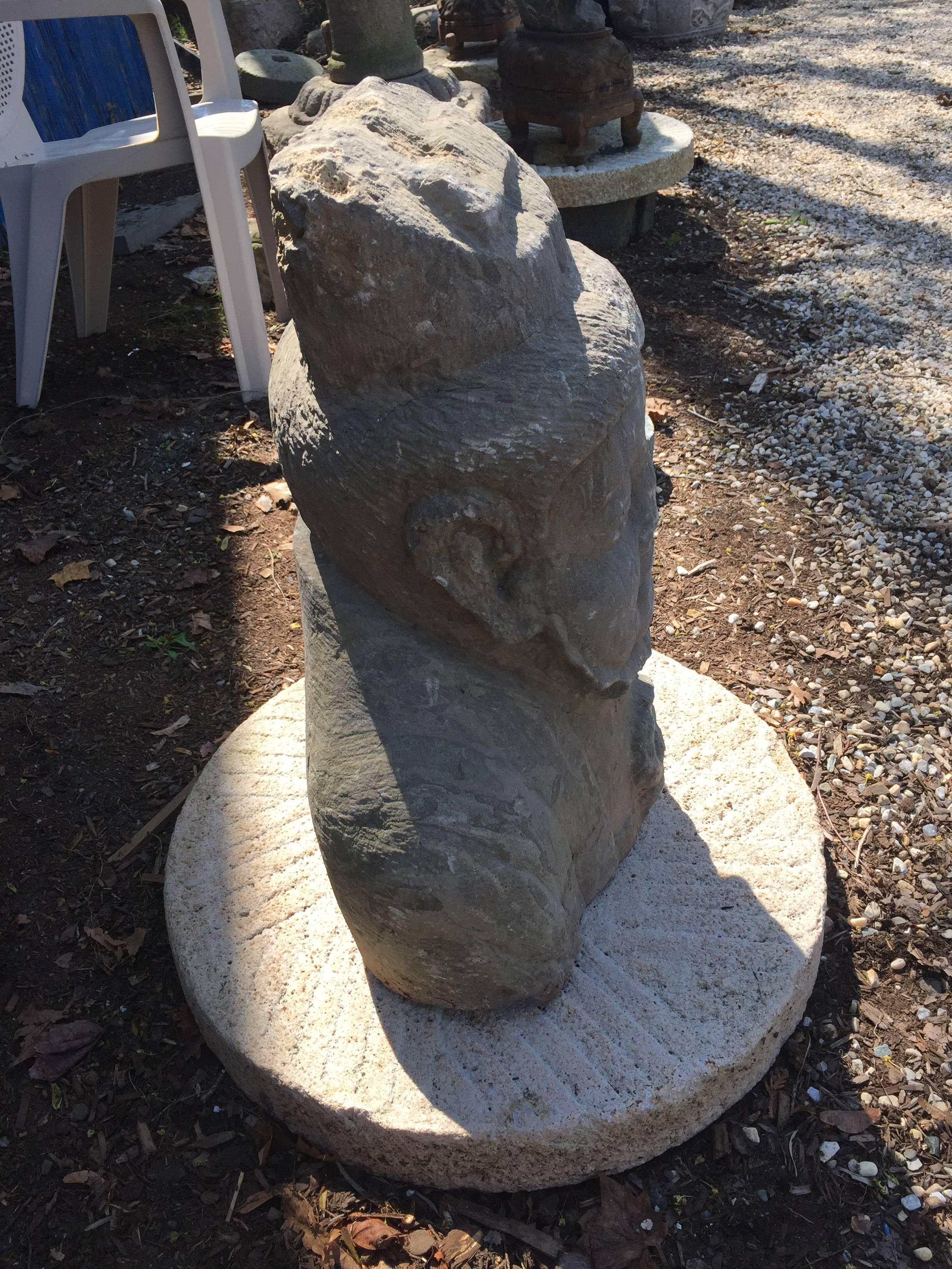 Hand-Carved China Ancient  700 Year Old Stone Official Sculpture-unique garden choice 