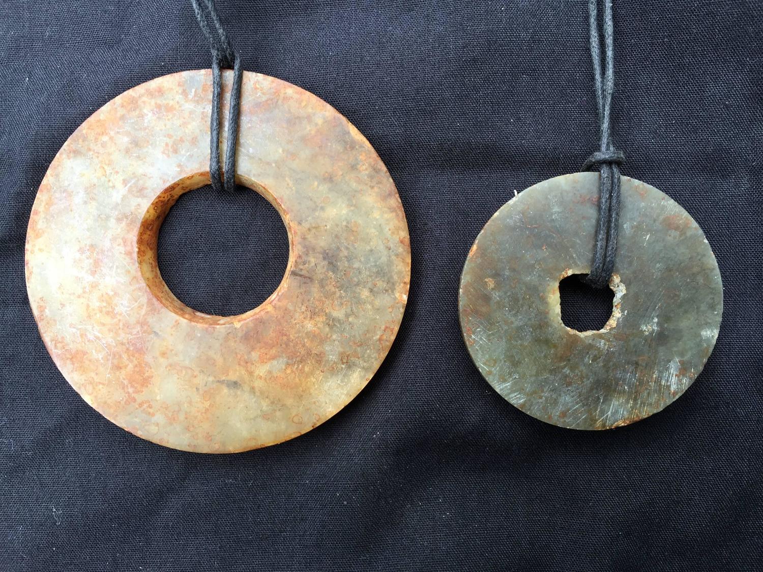 Ancient Chinese Heavenly green Jade Bi Jewelry Pendant Unique Gift FREE