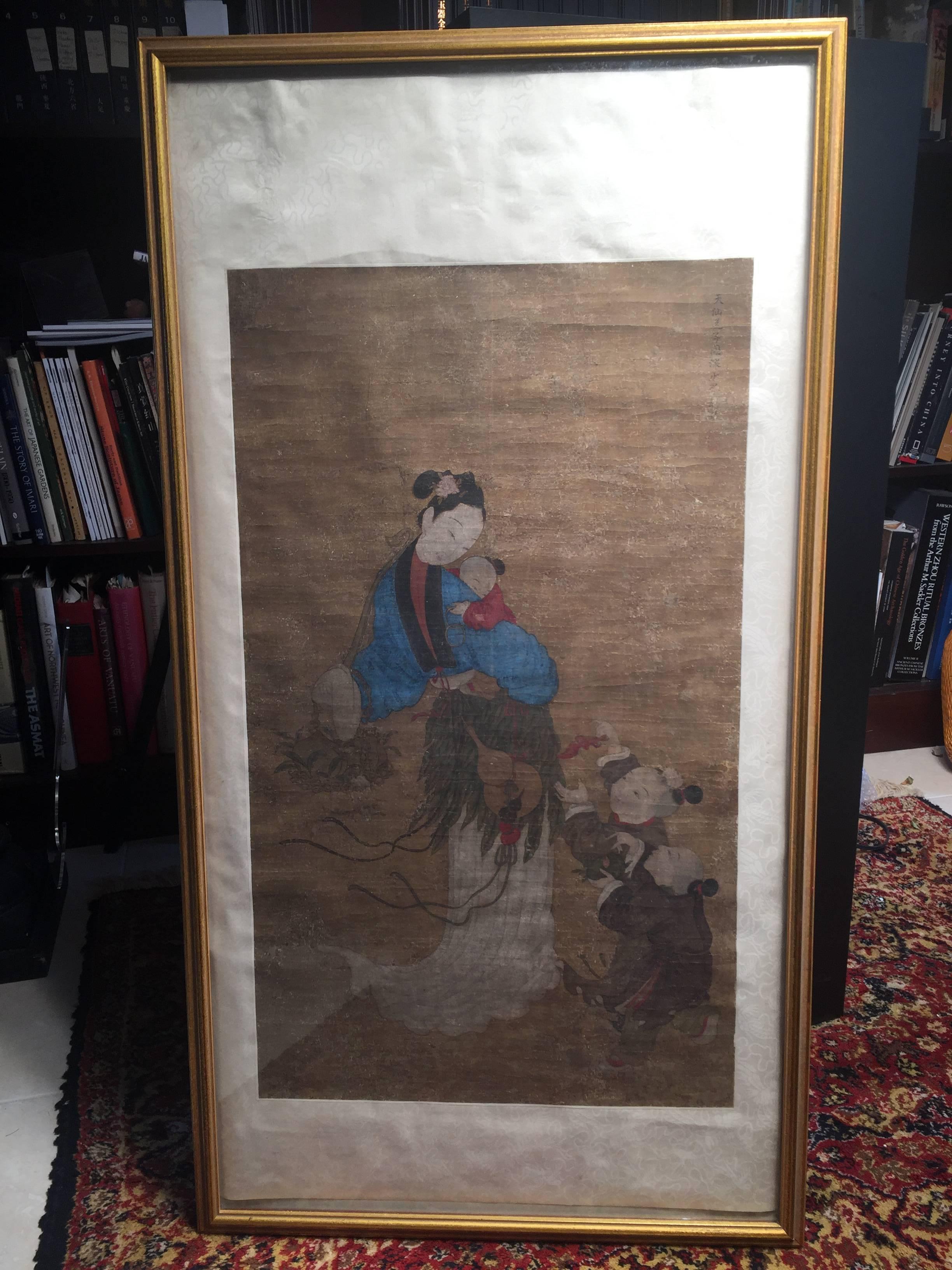 Hand-Painted Important Chinese 18thc Painting Immortal 