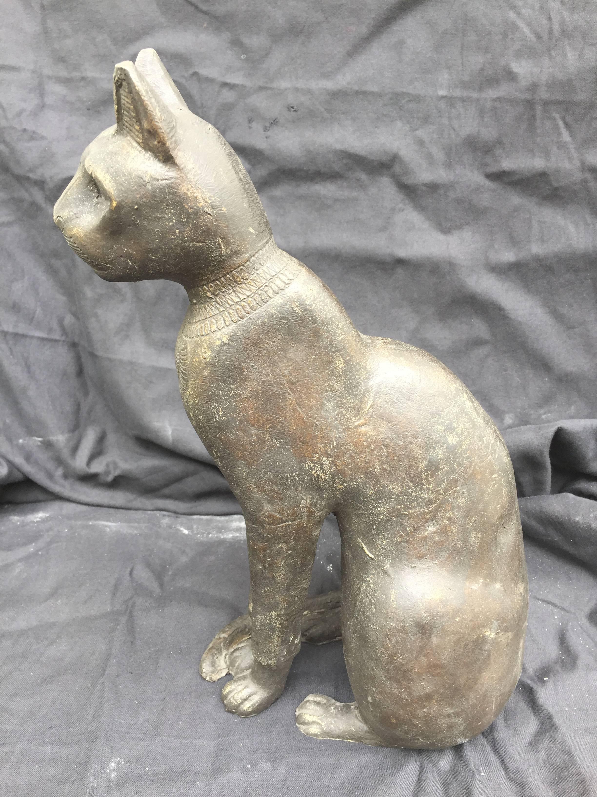 Big Antique Bronze CAT- finely cast Early 20th century  1