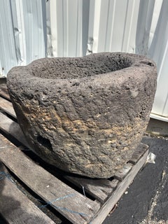 Antique Japanese Rustic Volcanic Stone Water Basin Planter Tsukubai
