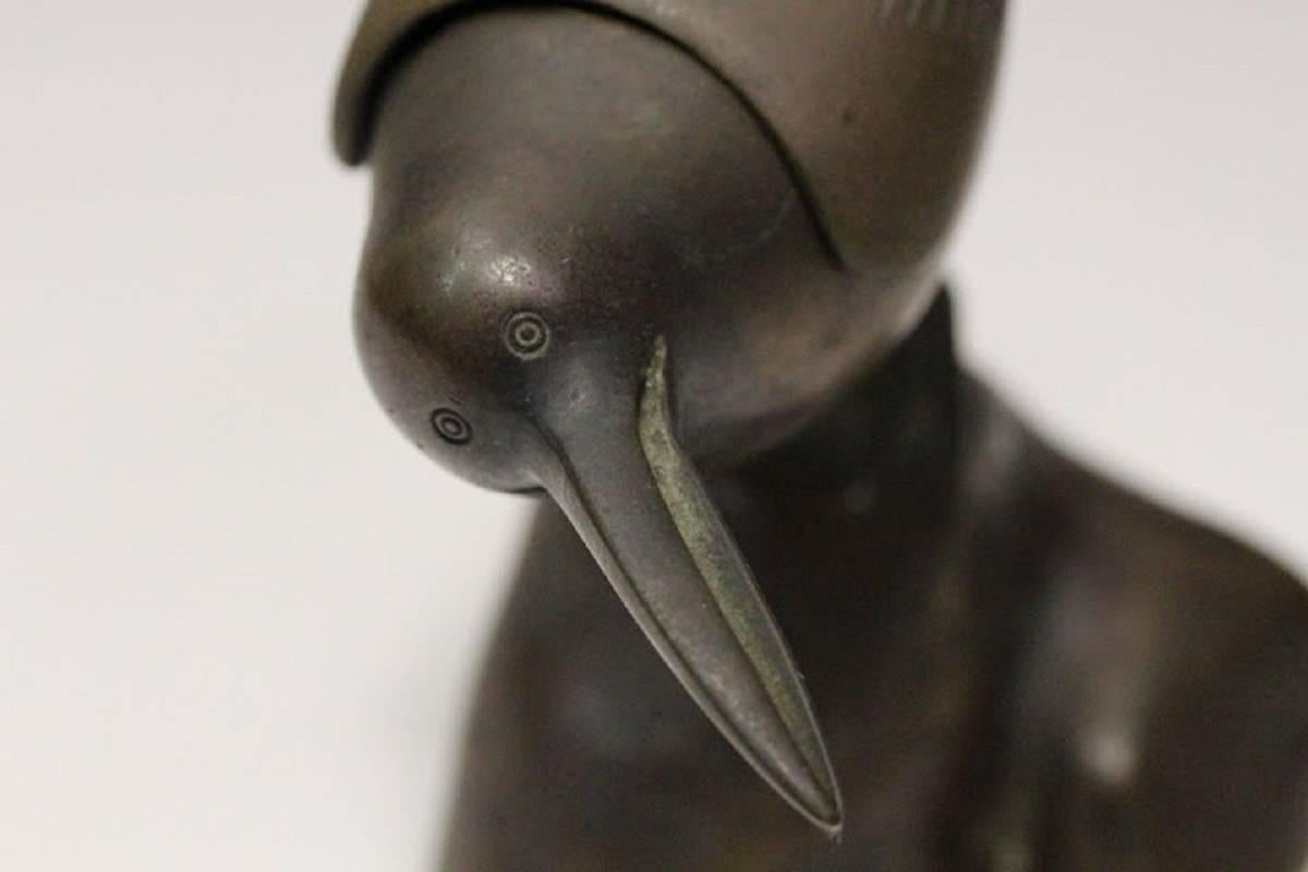 Japanese Hand made Hand cast Antique Bronze BIRD Censer, 19th century 1