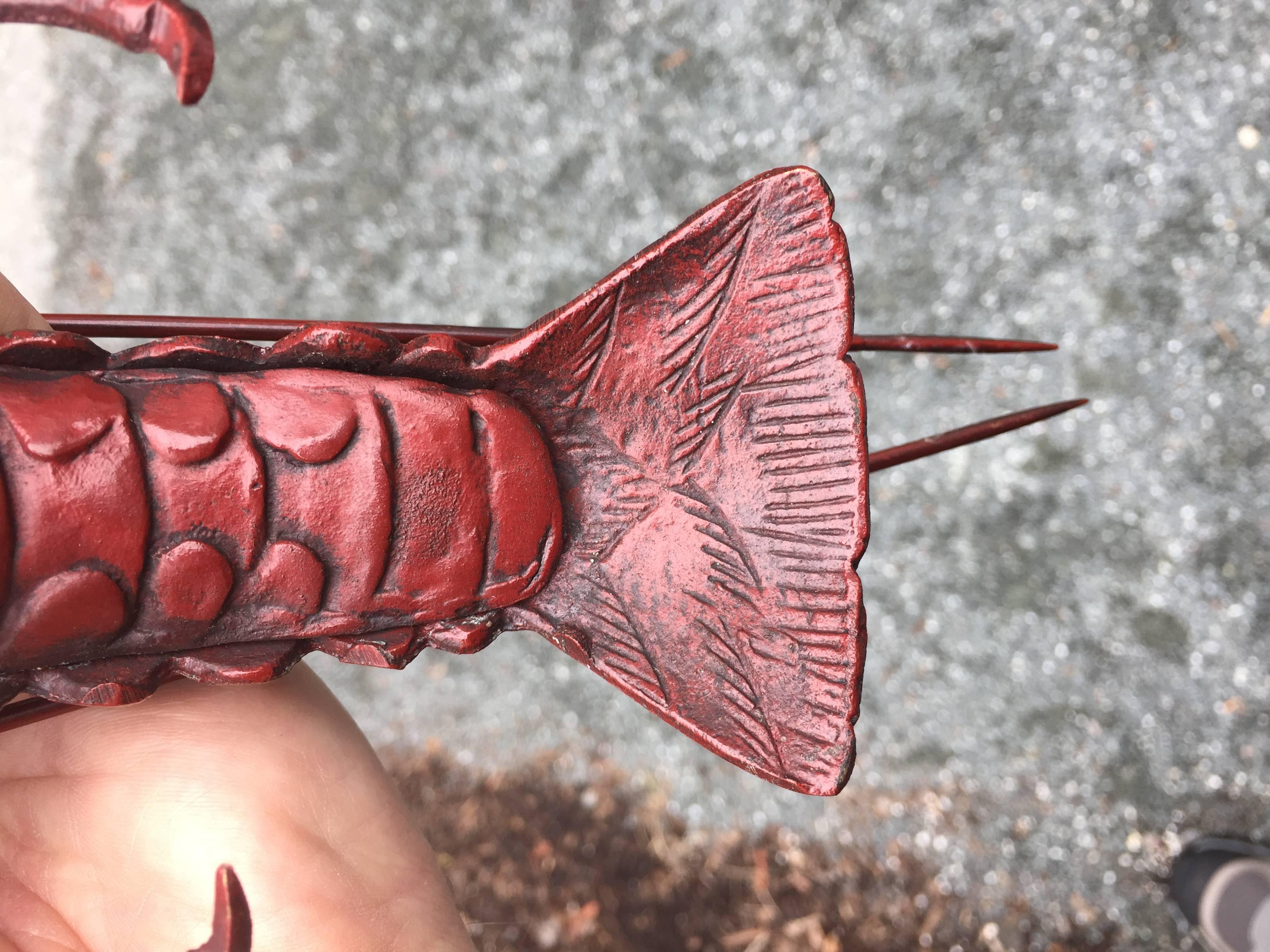 Japan Antique Jumbo Red Lobster Sculpture Realistic Best in Class  FREE SHIPPING 1