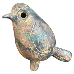 Japanese Rare Large Gold Gilt Bird Sculpture, Signed Japan