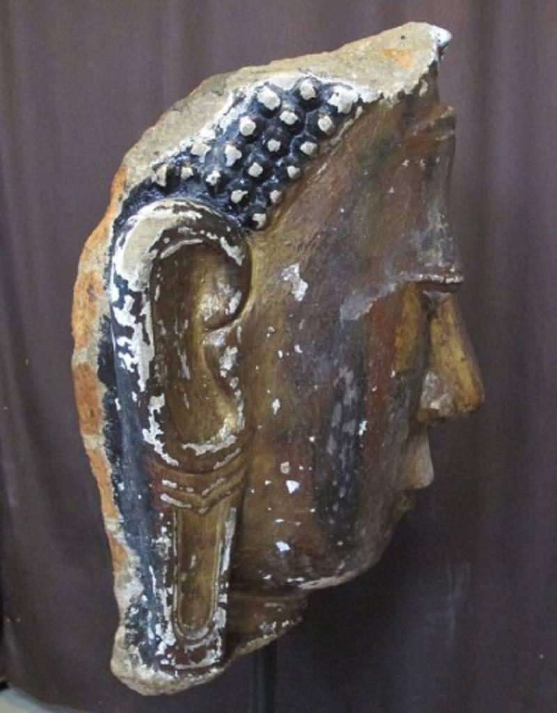 18th Century and Earlier Antique Large Hand made hand carved 18thc Burmese Garden BUDDHA custom stand