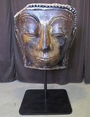 Antique Large Hand made hand carved 18thc Burmese Garden BUDDHA custom stand
