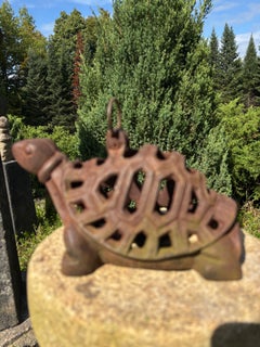 Japanese Big Antique Turtle Garden Lantern- With Rustic Patina From Good Age