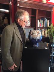 Stunning Big OWL Hand made Hand Glazed Sculpture Eva Fritz Lindner