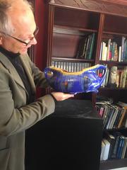 Brilliant Hand made Hand Glazed Cobalt Blue Art Nouveau Planter Jardiniere 1890