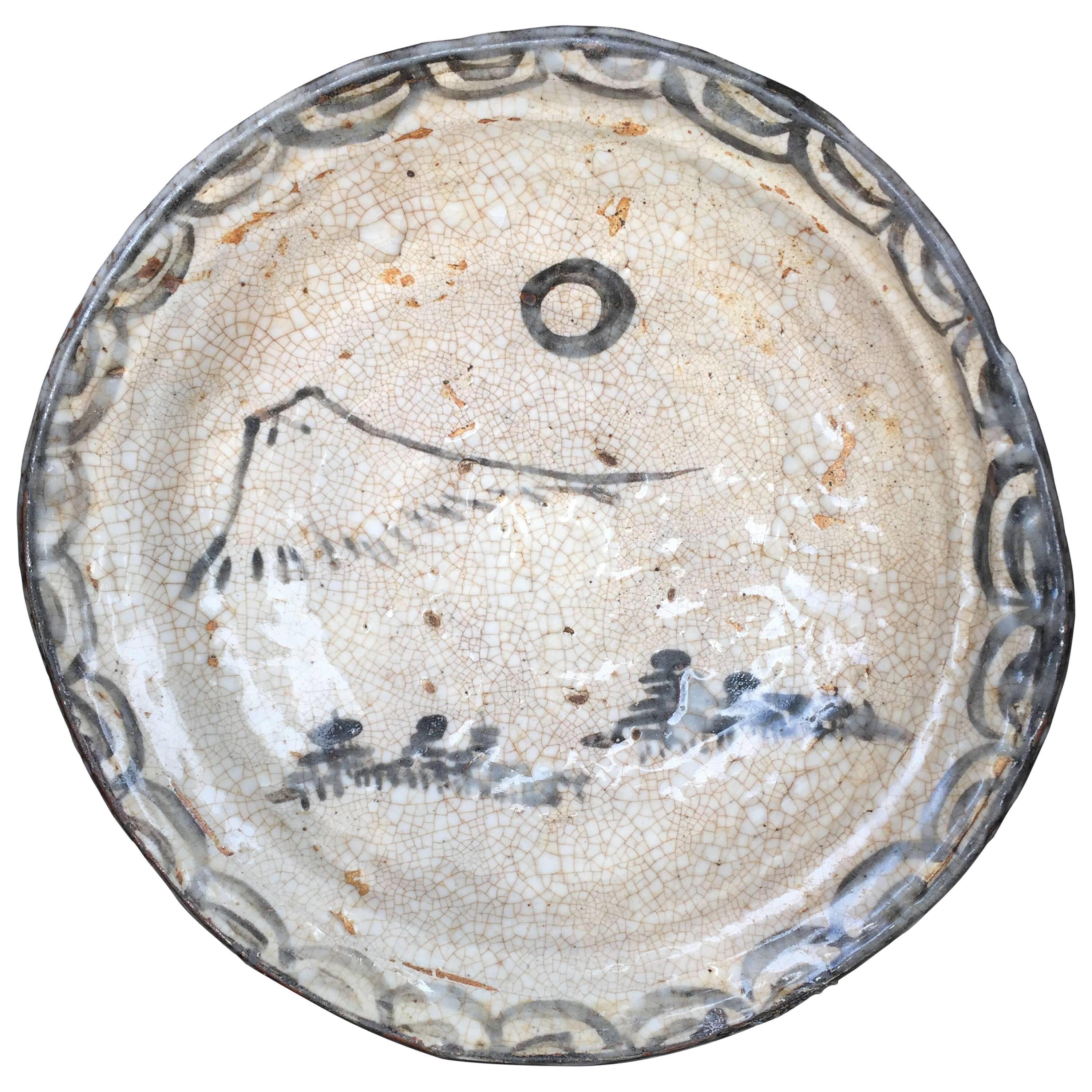  Japanese Antique Hand glazed Mount Fuji Moon Platter Mint, Signed & Boxed