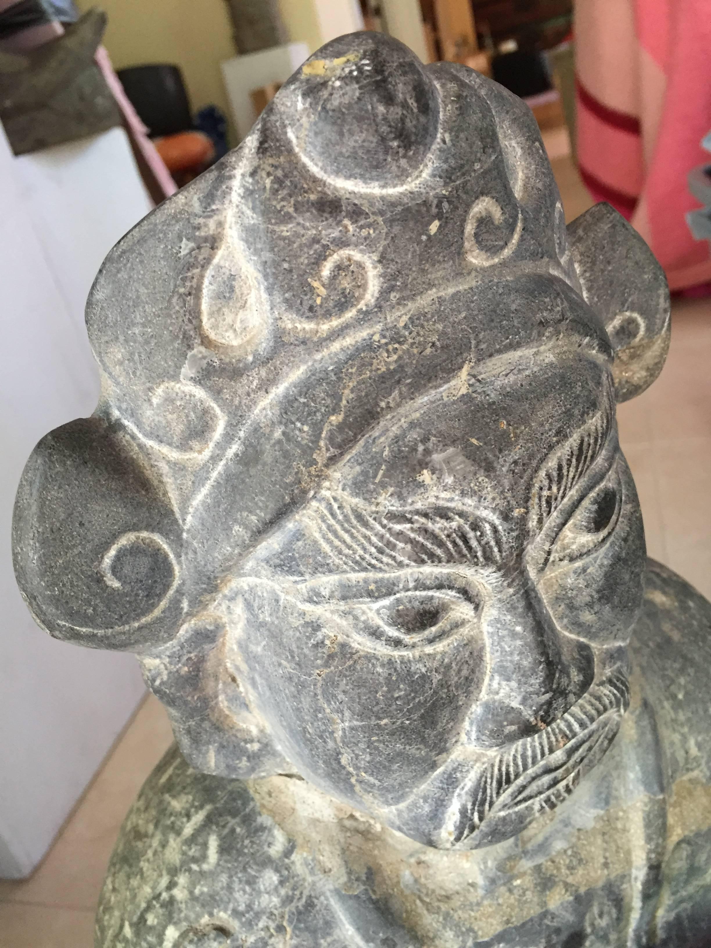 Chinesisches Neues Jahr  Antike Skulptur des Wealth God Caishen  im Zustand „Gut“ im Angebot in South Burlington, VT