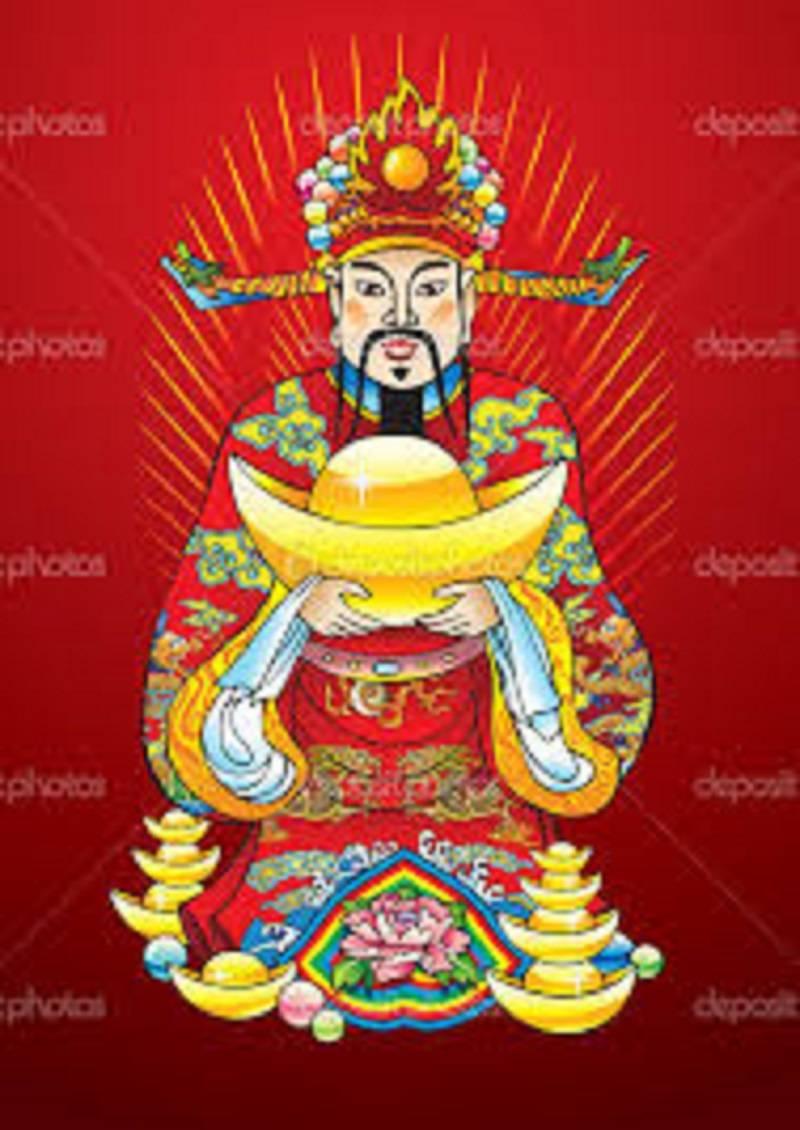 Chinesisches Neues Jahr  Antike Skulptur des Wealth God Caishen  im Angebot 1
