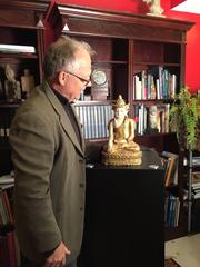 Beautiful Hand made and hand carved Gold Gilt Stone Buddha, 19th Century