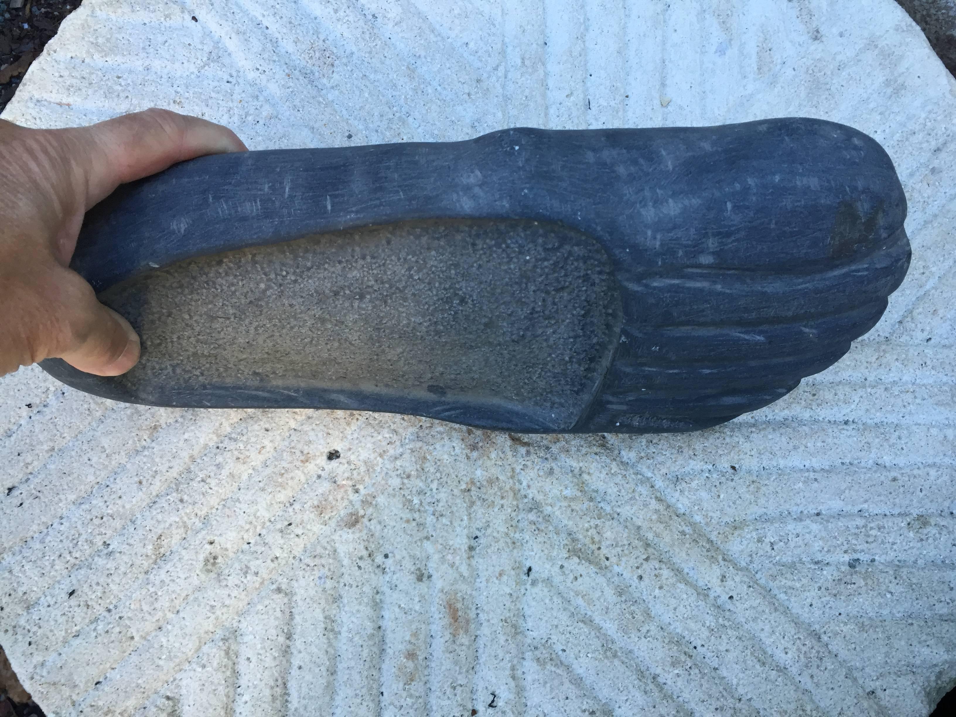 Buddha's Foot Hand-Carved in Stone  In Excellent Condition In South Burlington, VT