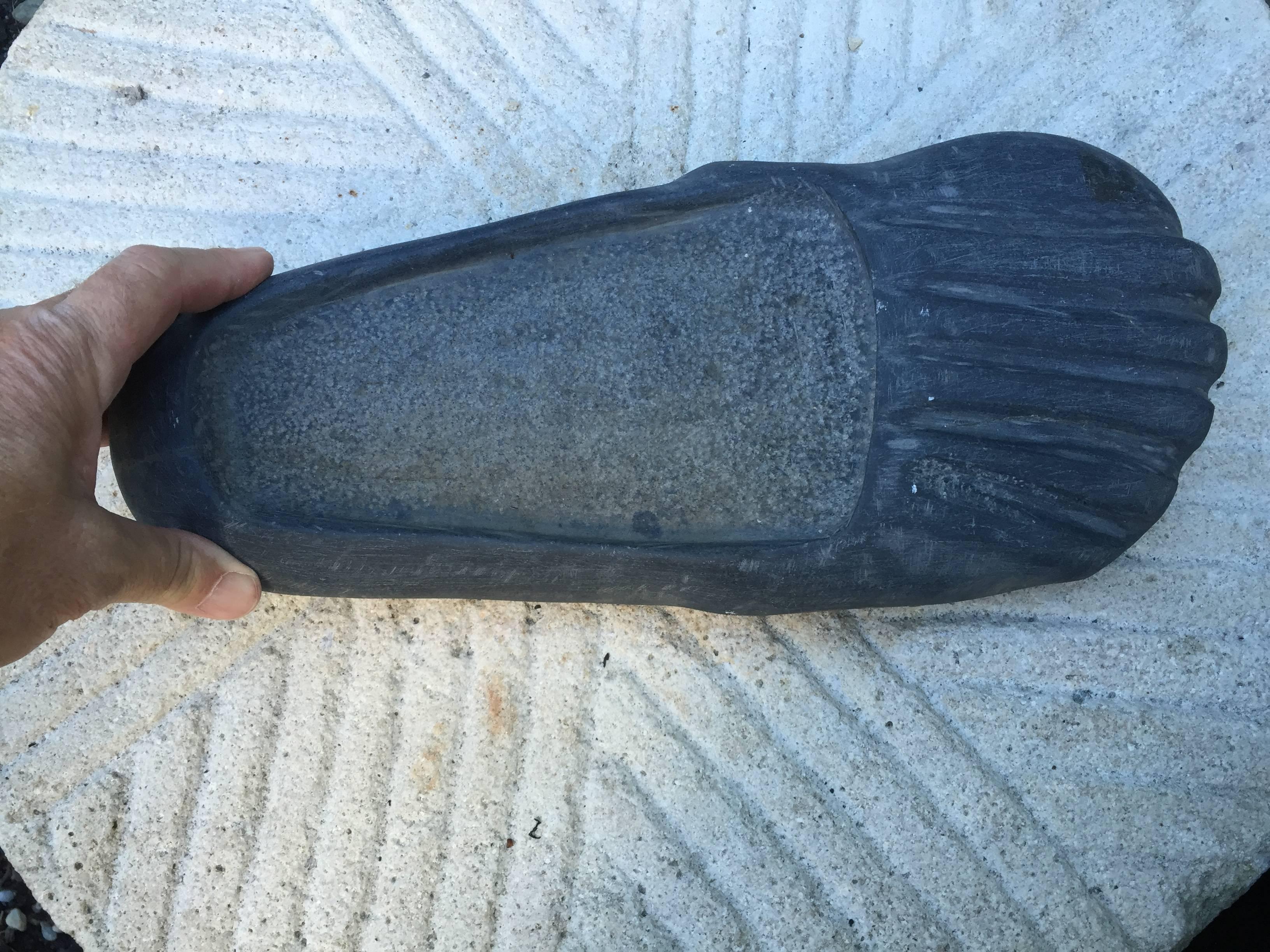 Limestone Buddha's Foot Hand-Carved in Stone 