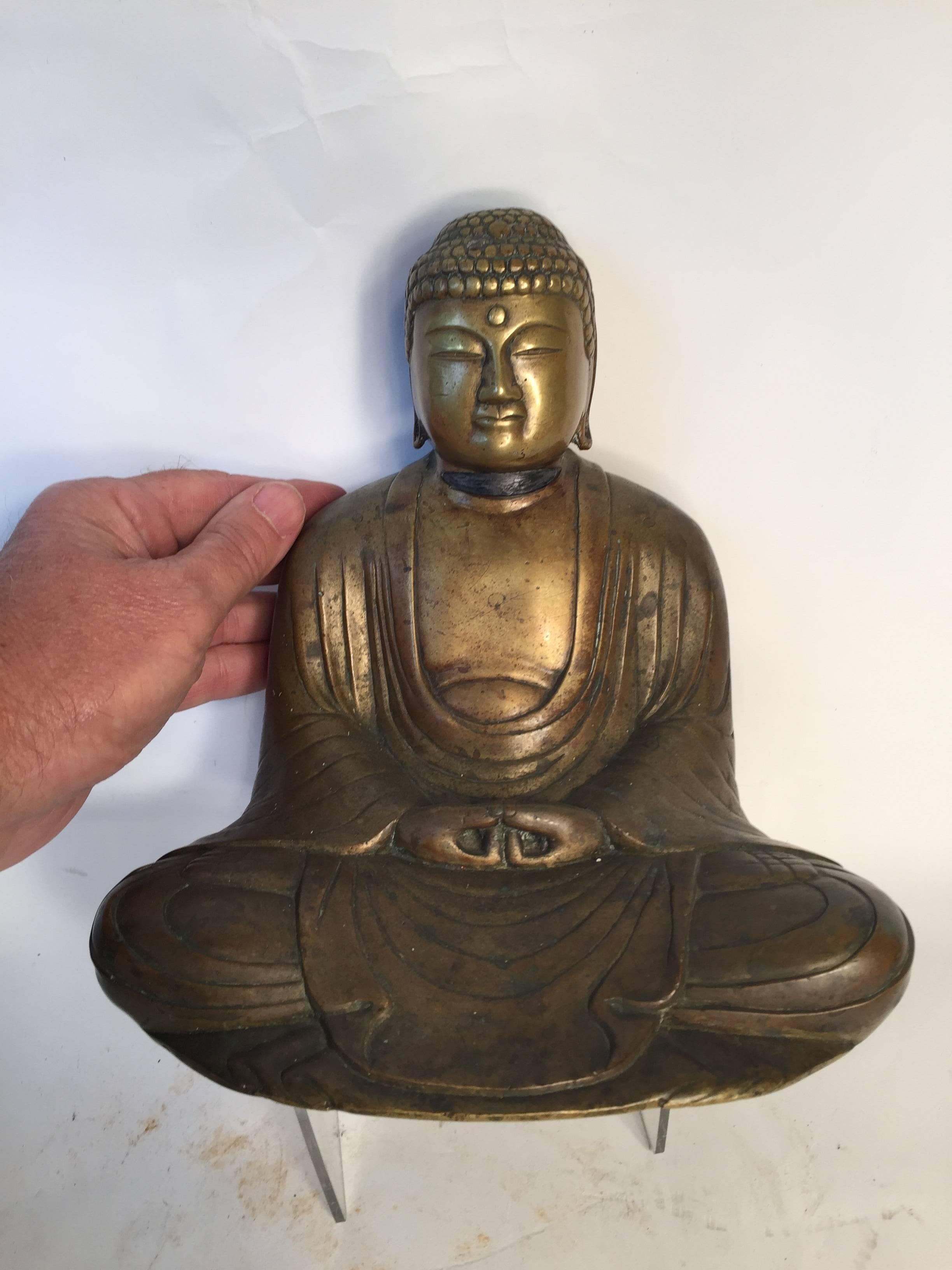 Meiji Small Antique Japanese Hand Cast bronze Antique BUDDHA  